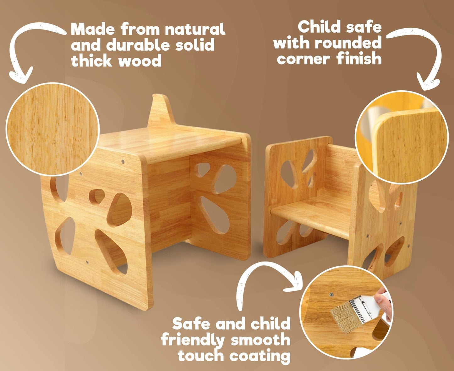 Juego de mesa y silla Montessori