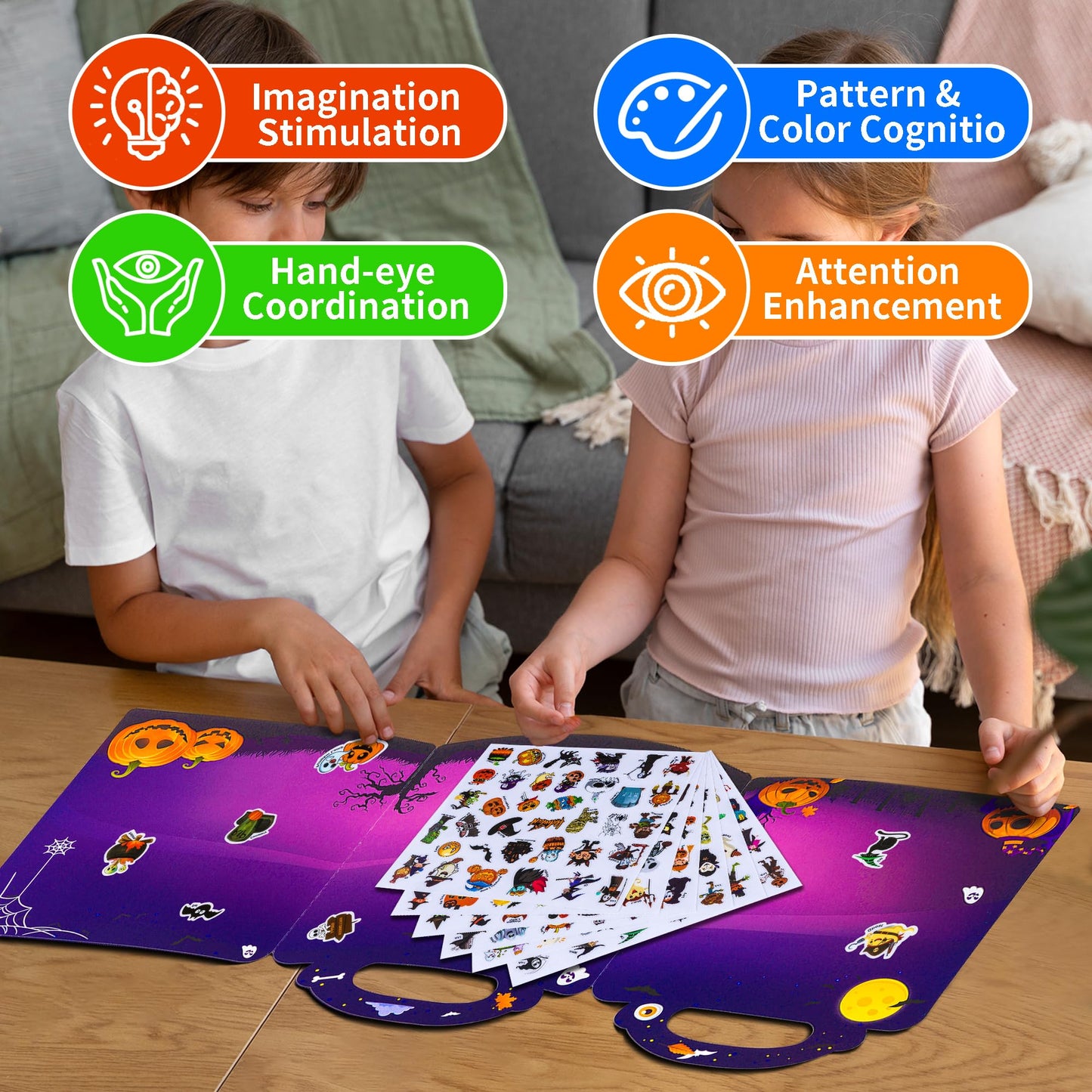 Libro de pegatinas de Halloween para niños pequeños