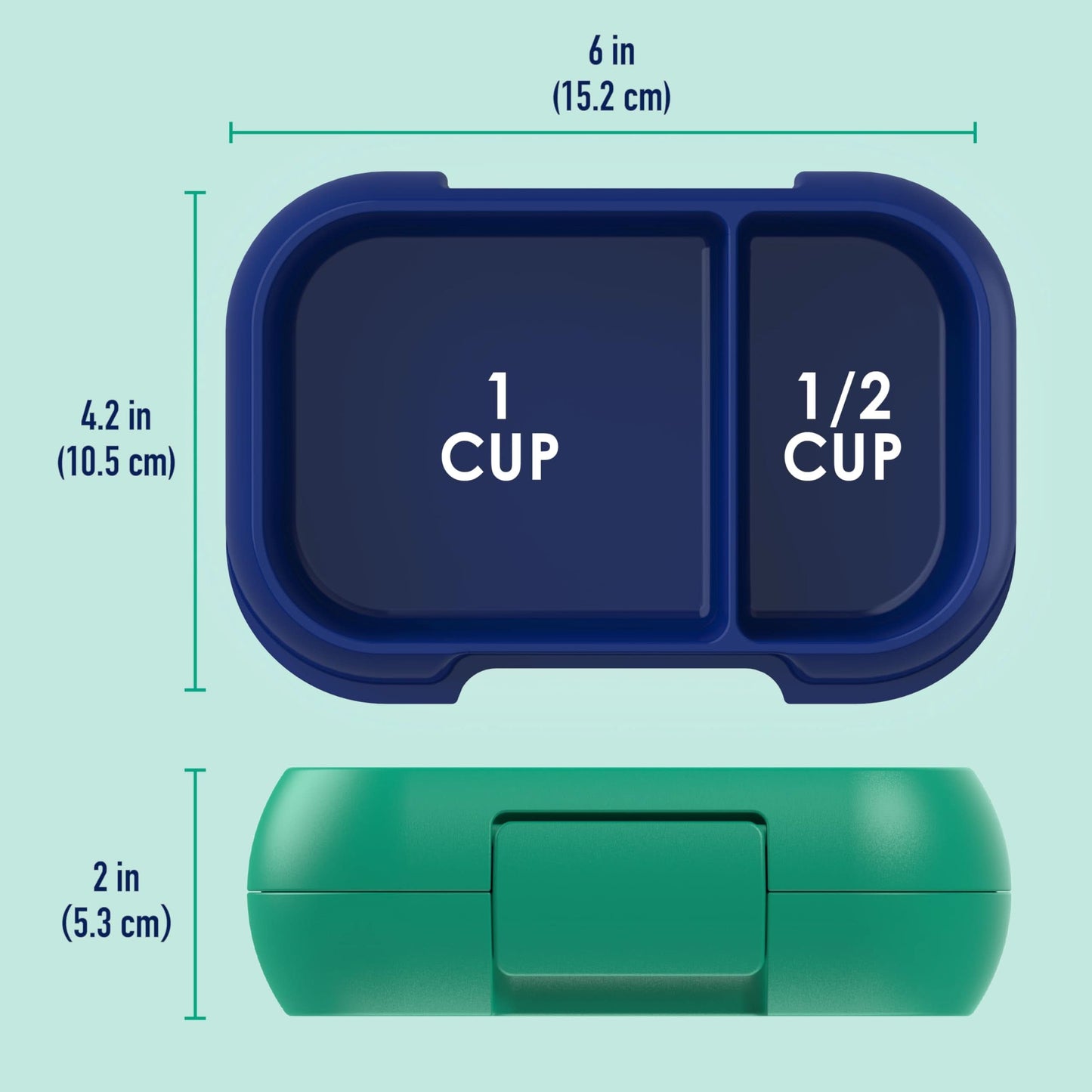 Bentgo Snack para niños, contenedor de caja Bento de 2 compartimentos