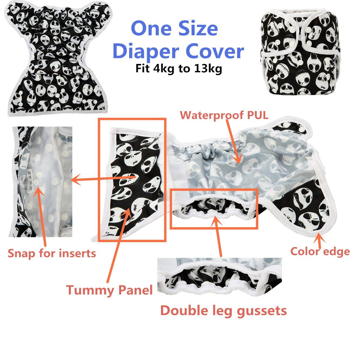 Funda para pañales para bebé, talla única, 3- 15kg (Baby Foxes)