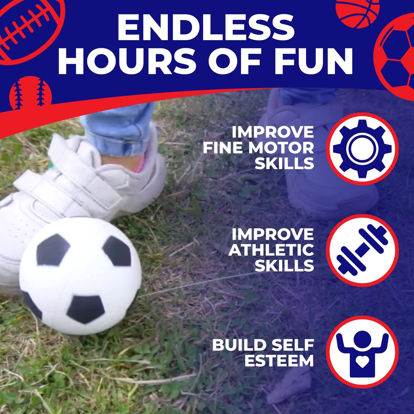 Toysery Juego de pelotas deportivas de espuma para niños