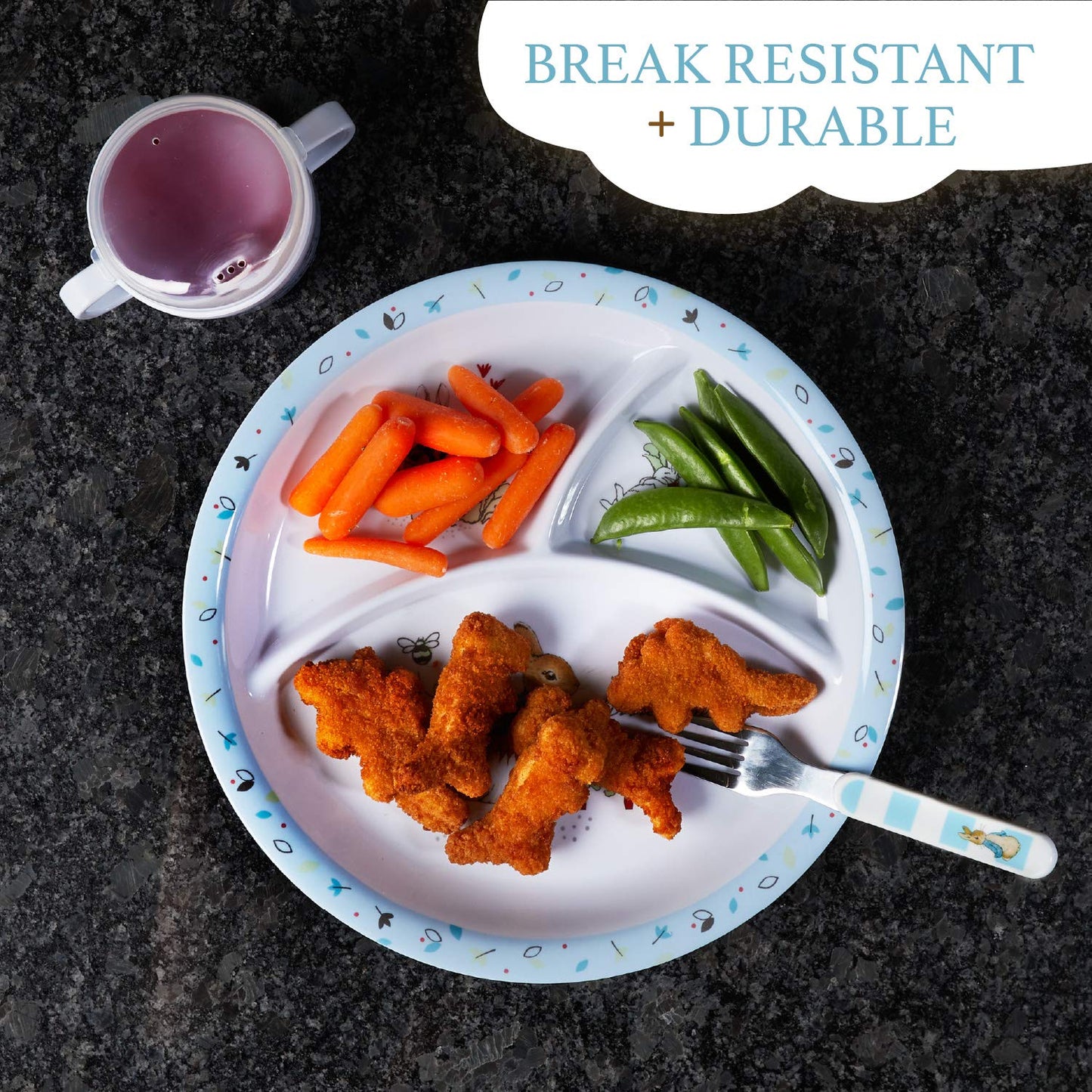 Beatrix Potter Peter Rabbit - Juego de vajilla de melamina (5 piezas)