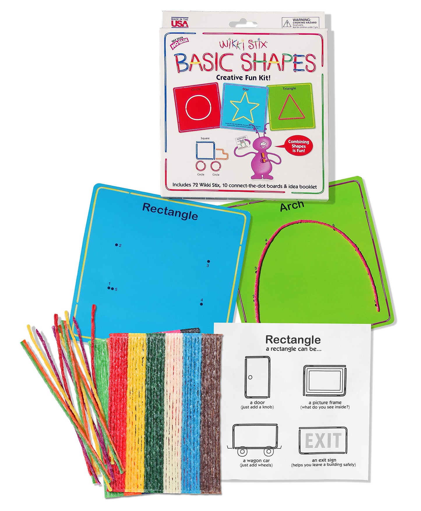 Wikki Stix Trío de aprendizaje temprano, alfabeto, números y formas para un aprendizaje preescolar