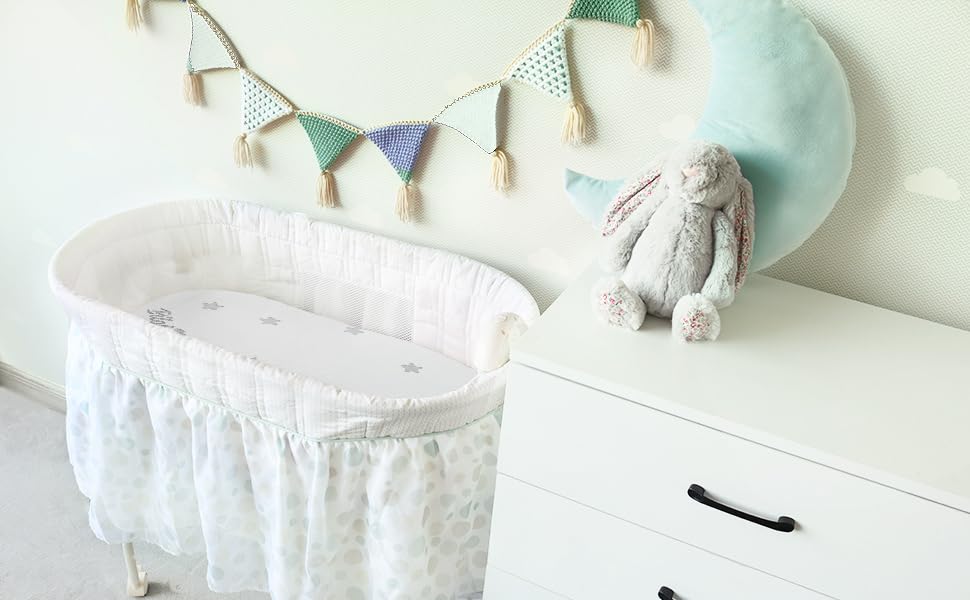 Biloban colchón para moisés (17 x 29 x 0.8 pulgadas)