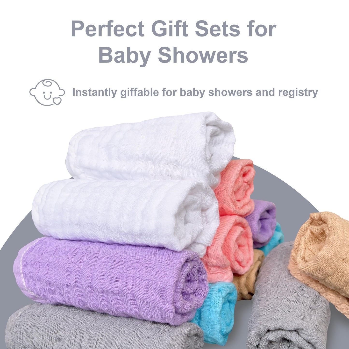 Paquete de 12 Paños de Muselina para Bebé