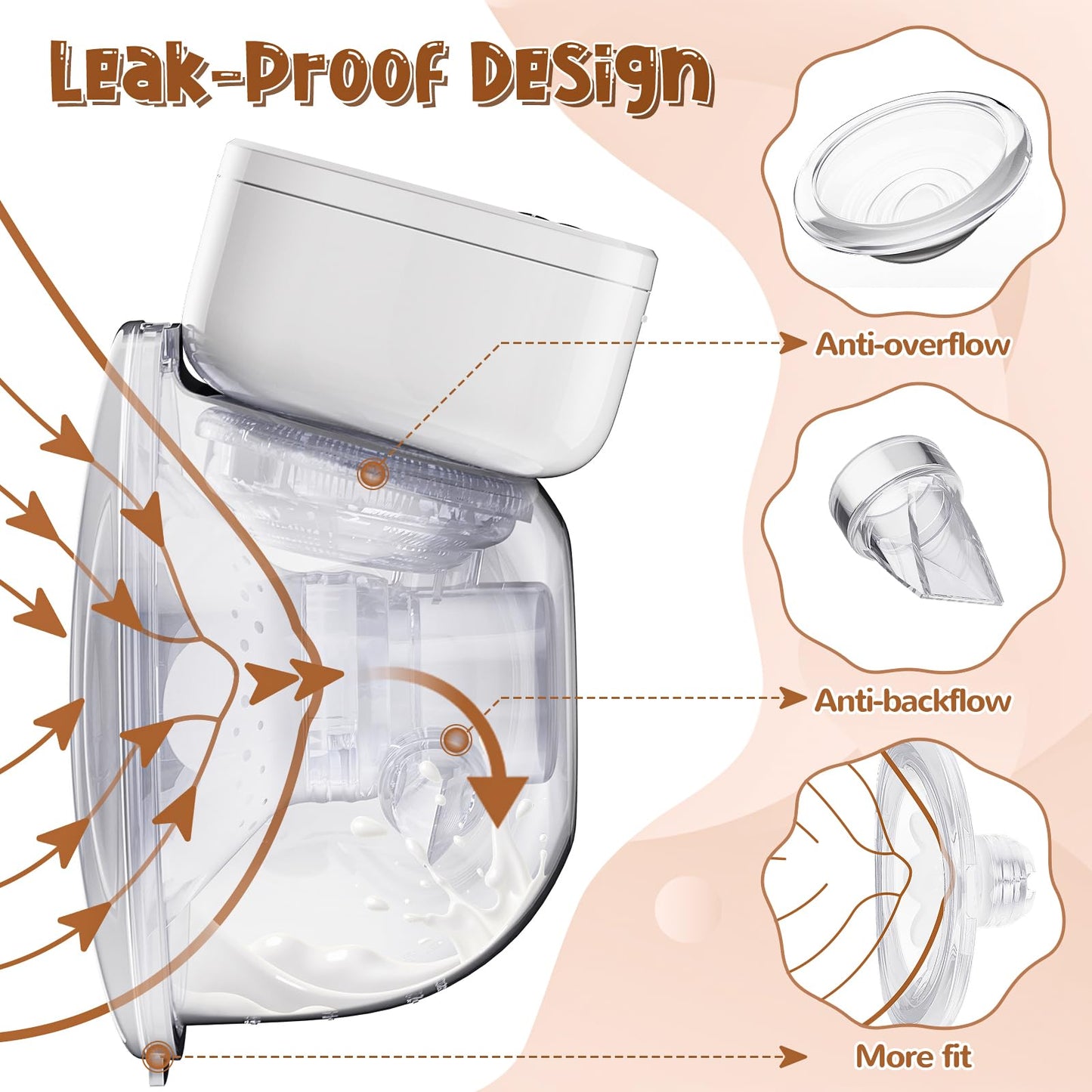 Extractor de leche manos libres portátil MY-376
