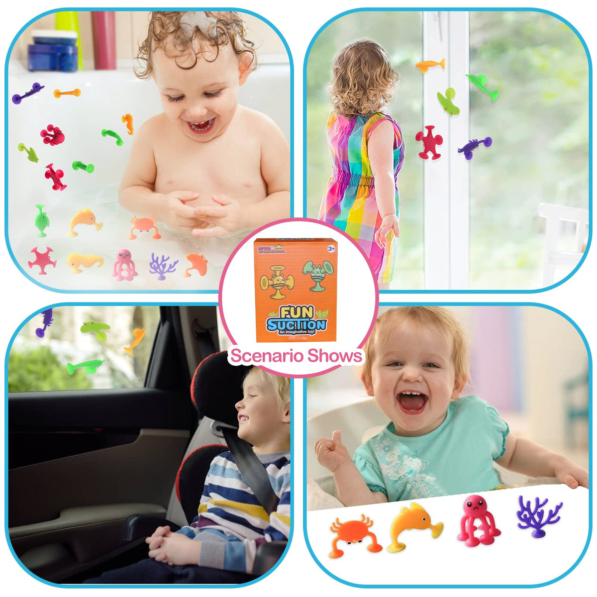 Juguetes de succión para el baño de bebés y niños - 18 piezas