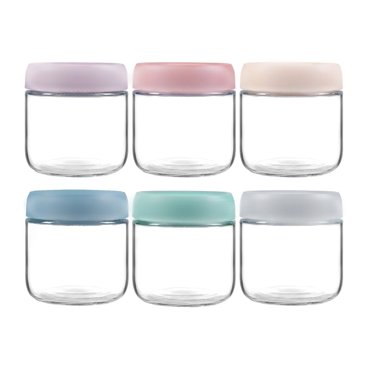 Set de 6 recipientes de vidrio de 10 oz
