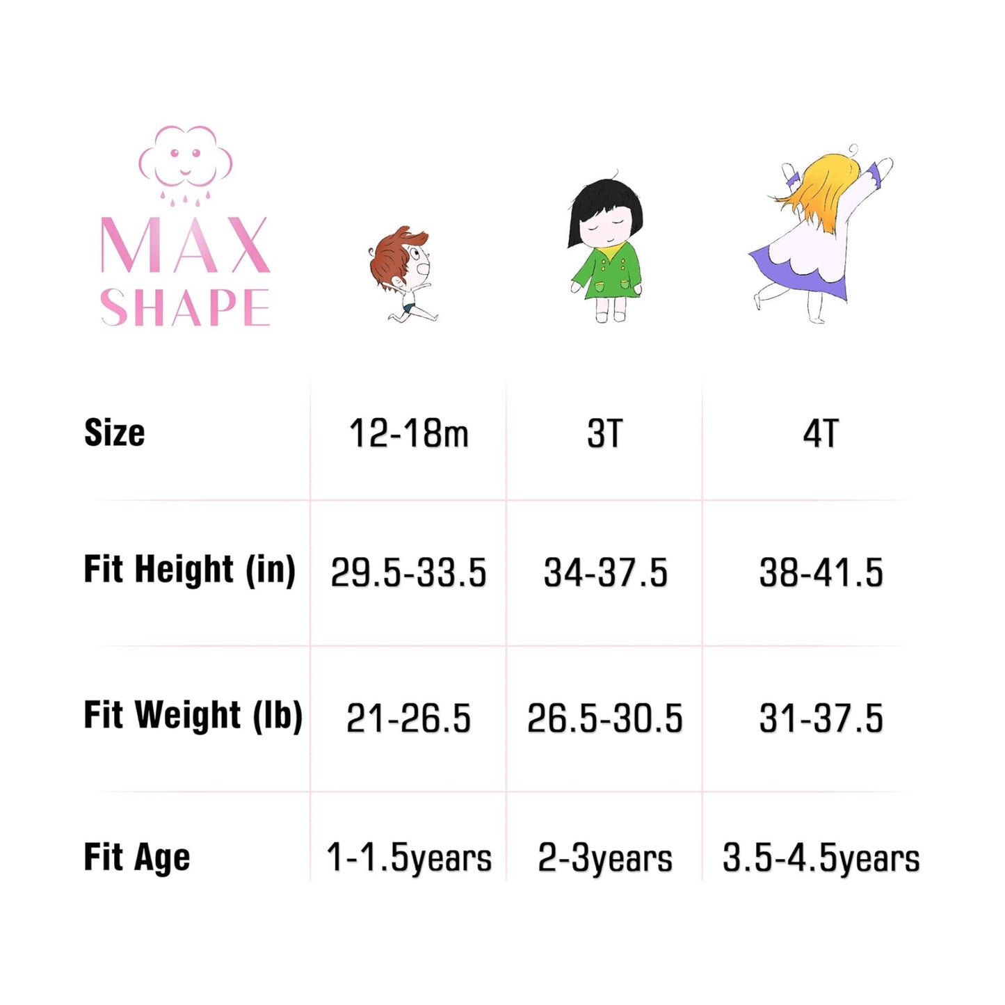 Max Shape-Pantalon de entrenamiento para ir al baño, 4T