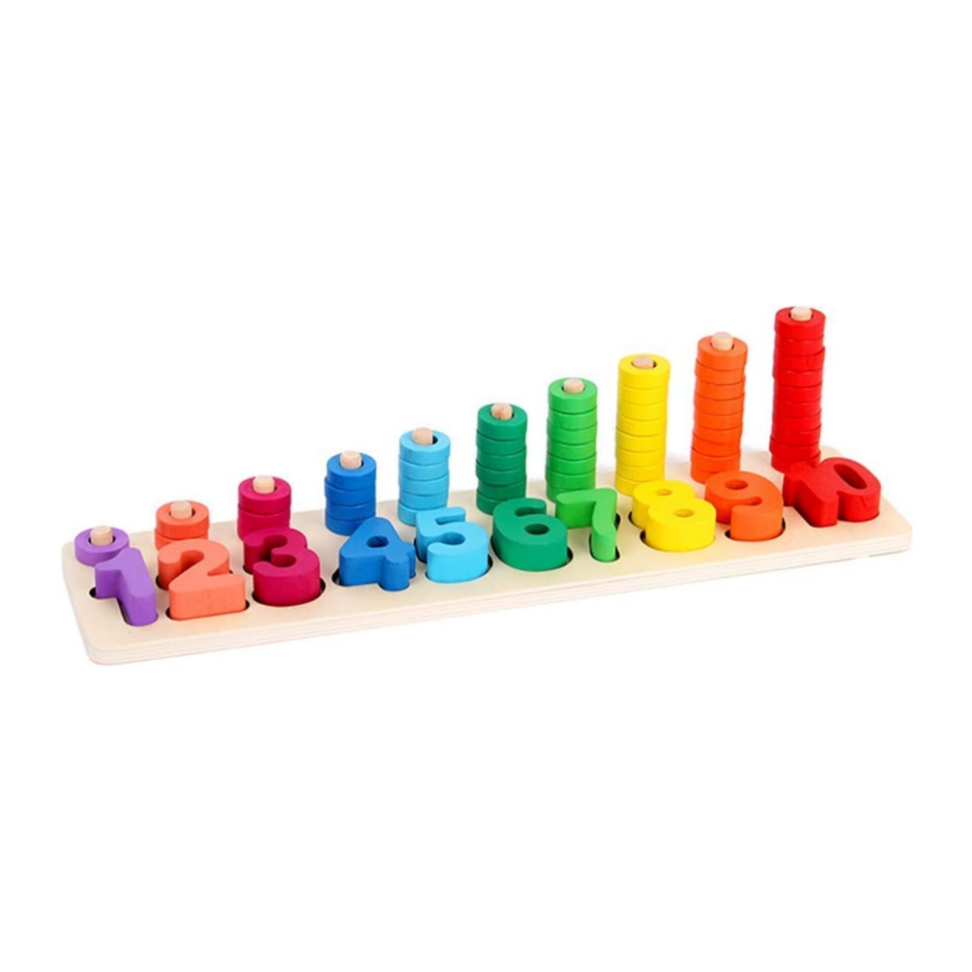 Montessori Bloques de madera apilables de matemáticas