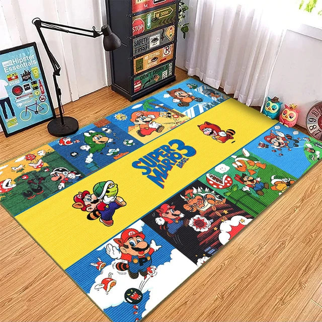 Alfombra de dibujos animados de Super Mario Bros 3