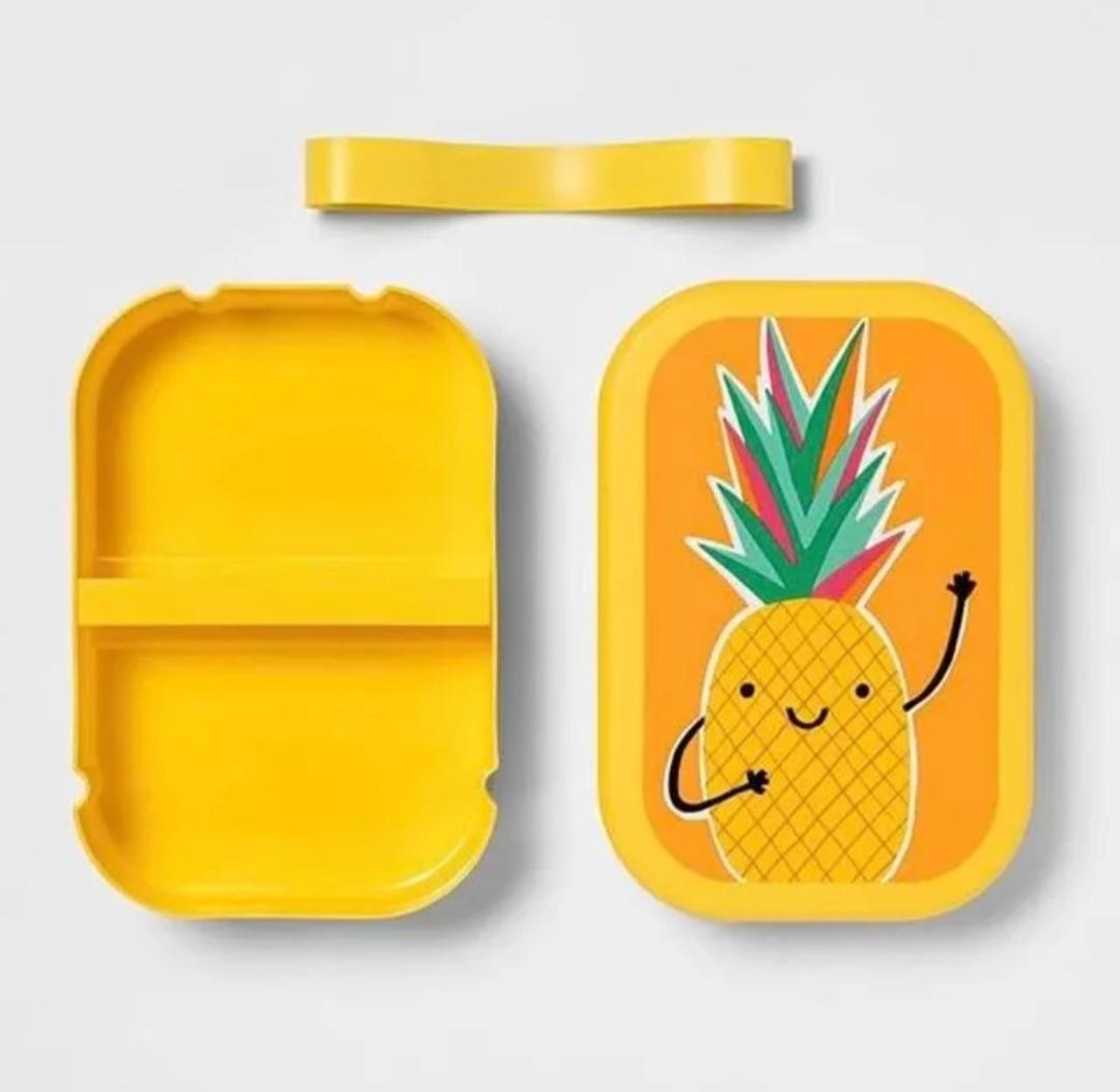 Caja de plástico bento 25oz piña