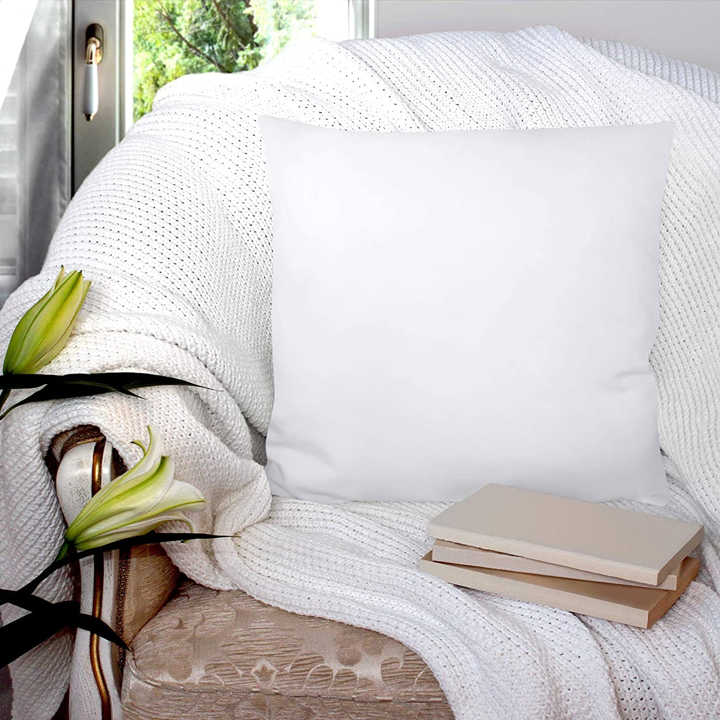 Utopia Bedding- Cojín Decorativo (12 X 12 Pulgadas/Blanco)
