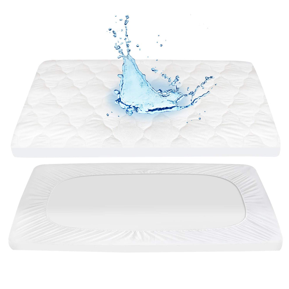 Moonsea- Pack N Play Protector de colchón, se adapta a Graco Play Yards, minicunas portátiles para bebés, 39''X27'', impermeable