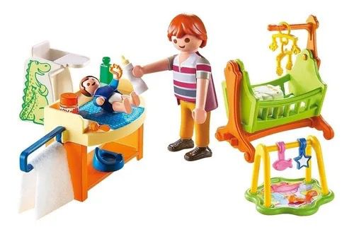 Habitación del Bebé con Cuna Playmobil Dolls House 28 Piezas