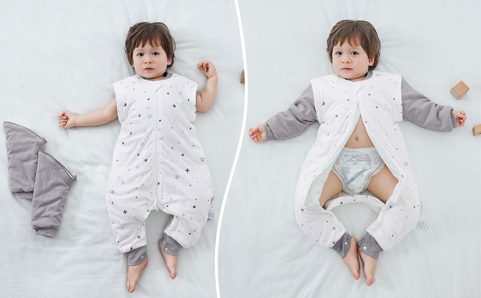 Saco para dormir de 2-3 años, 100% algodón, 2.5 tog
