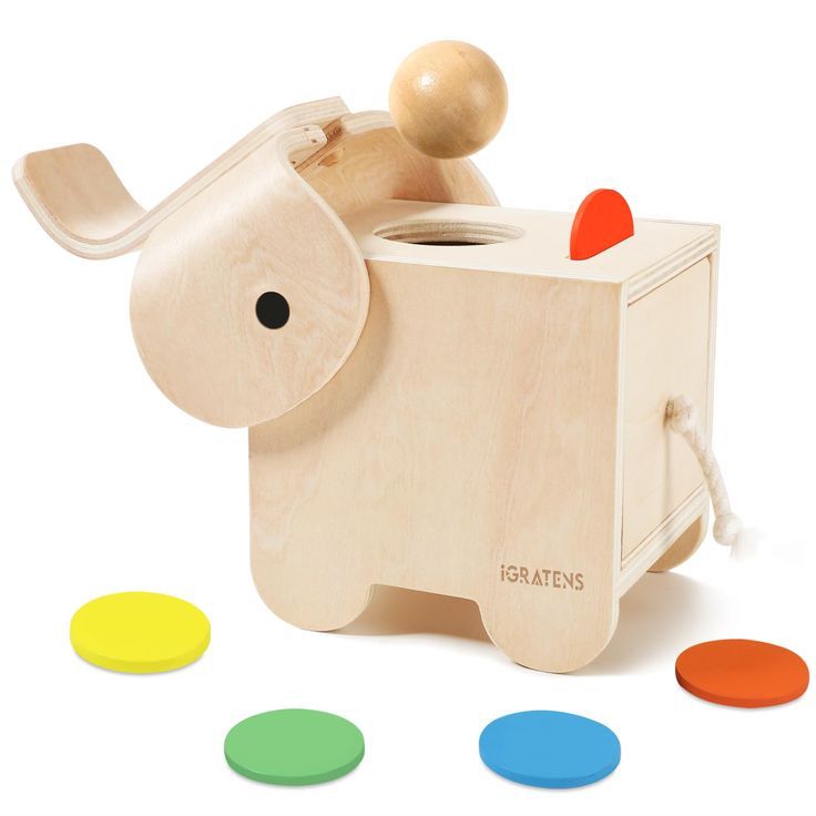 Juguete de madera montessori elefante