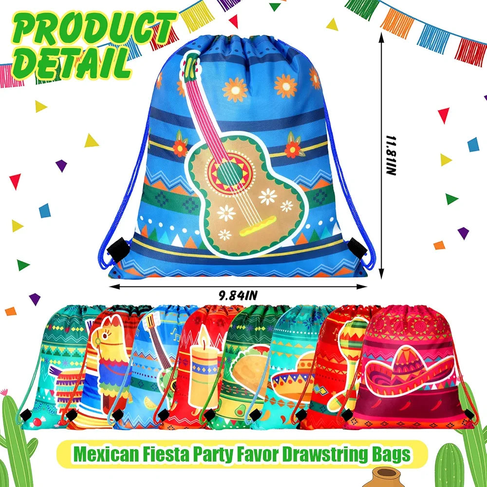 Set de bolsas de tela, fiesta Mexicana, 22 unidades