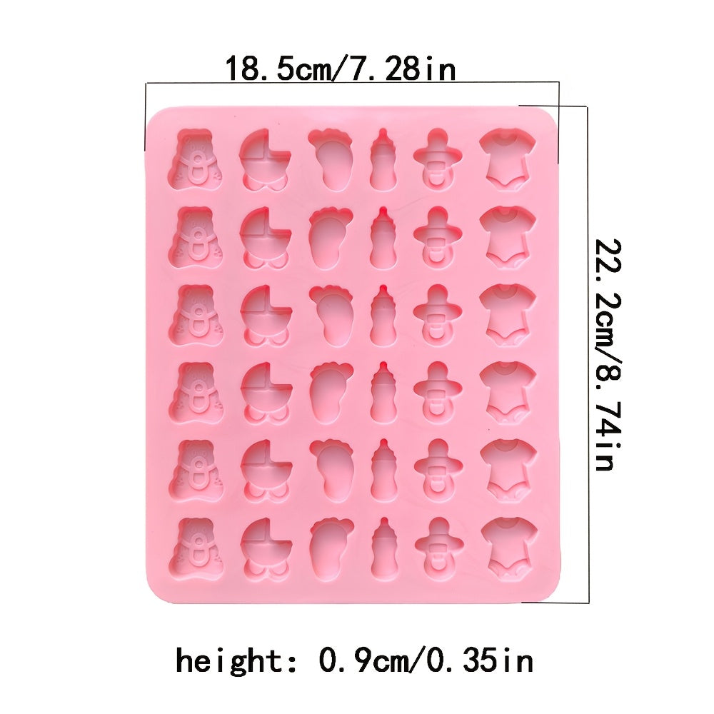 Set de 2 moldes de silicona, diseños para baby shower