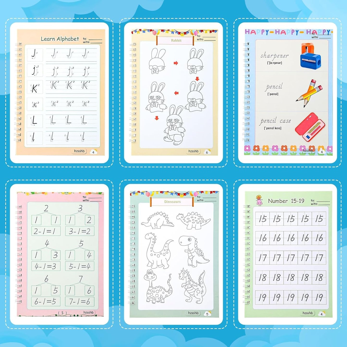 hzsshb-Cuadernos de práctica de escritura reutilizable