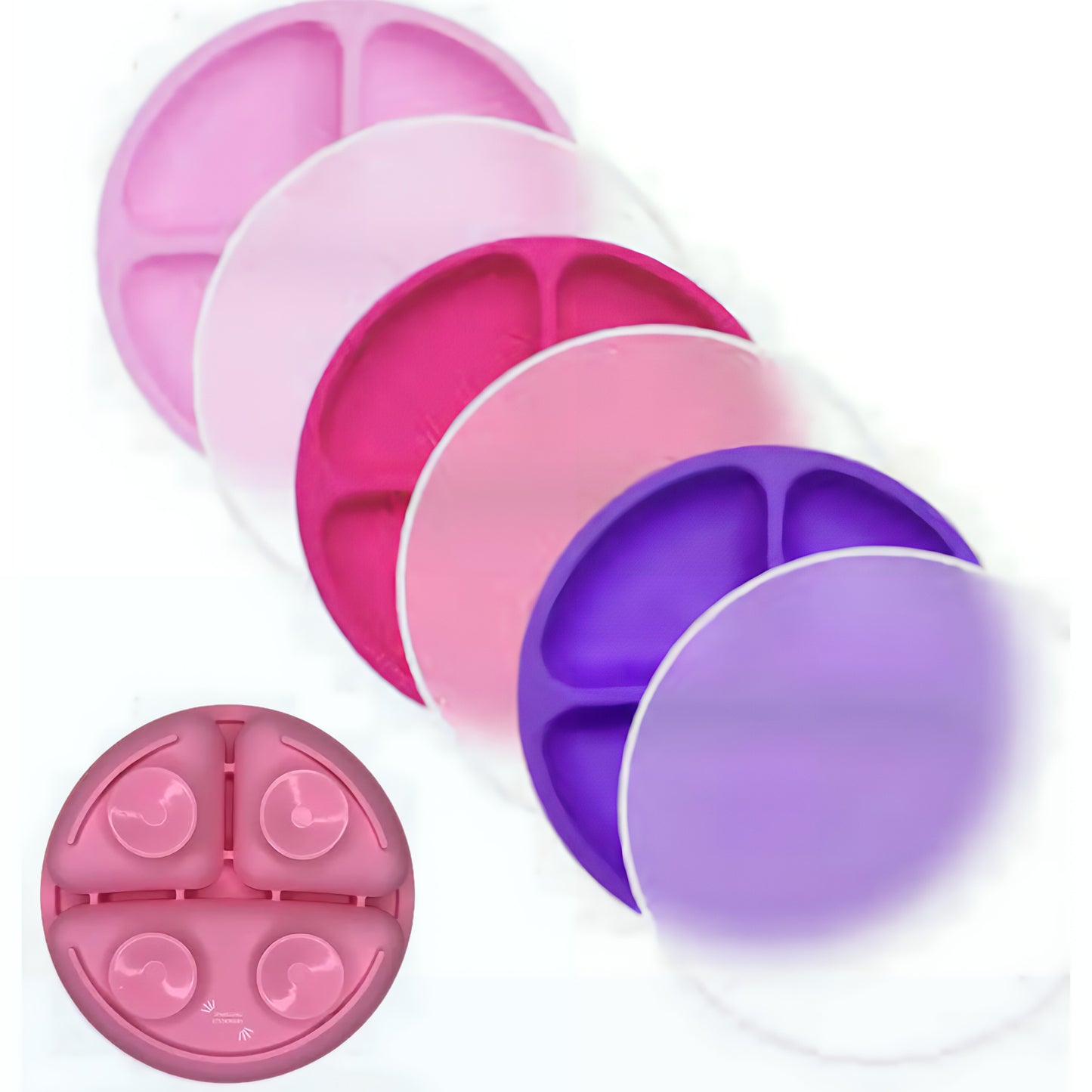 Set de 3 platos de silicona libre de BPA, con tapas