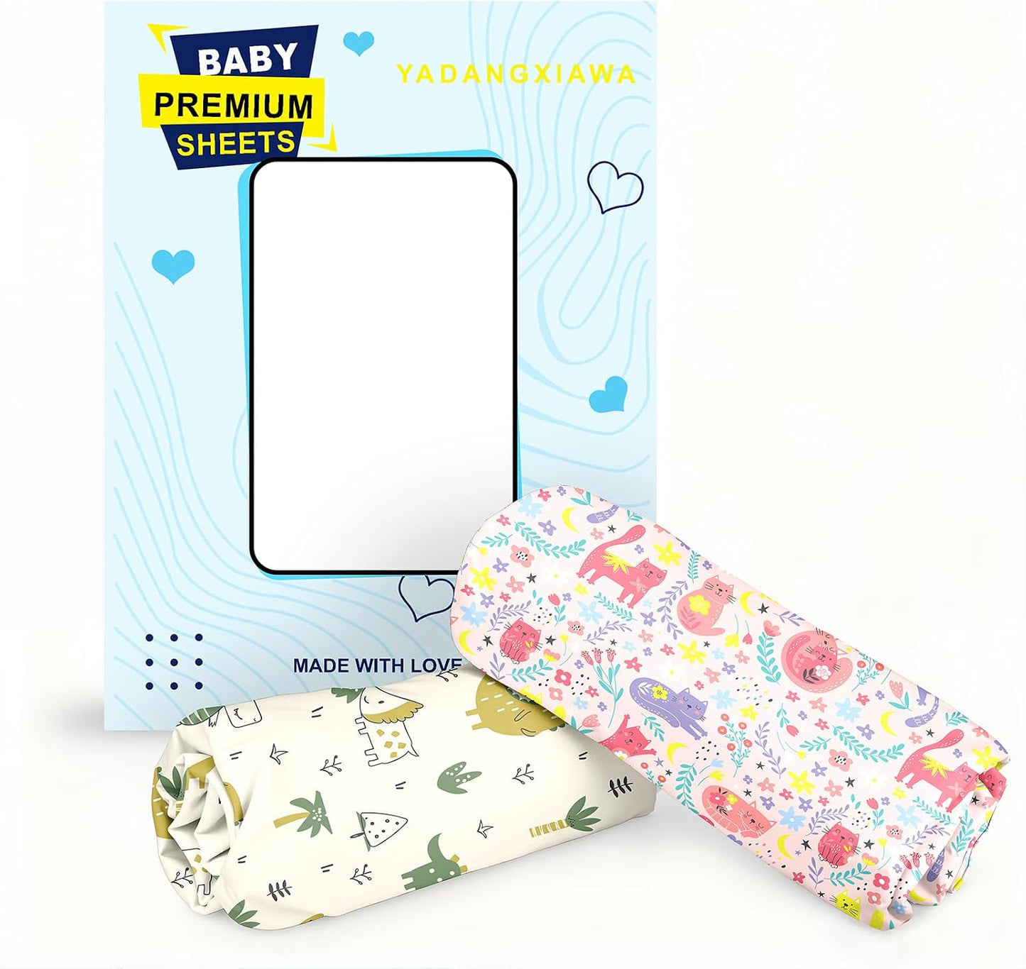 Sábanas para cuna de bebé, paquete de 2, sábanas ajustables extra suaves