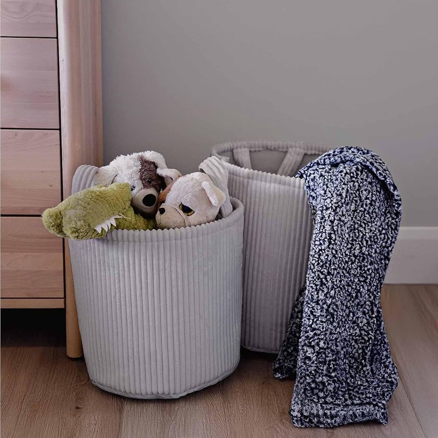 PUTSKA – Cesto para mantas, ideal para organizar, gris, 13x13"