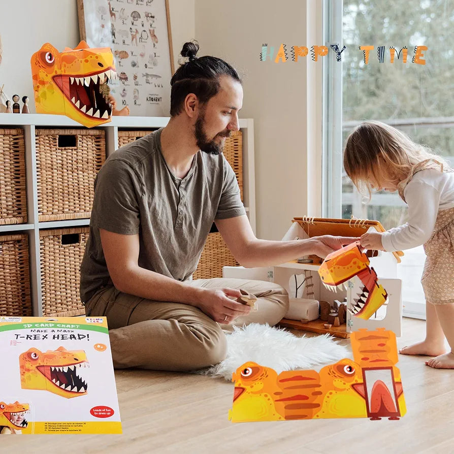 Mascara de cartón de dinosaurio, 1 ud