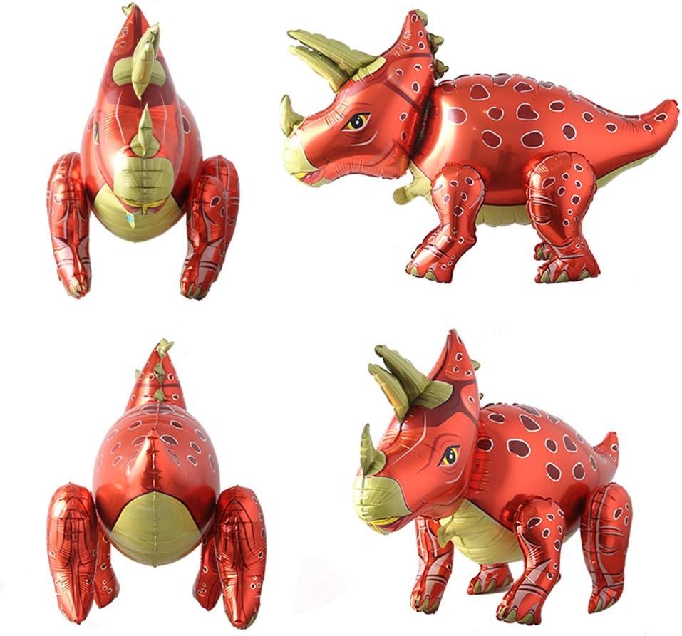 Paquete de globos de dinosaurio 3D, 8uds