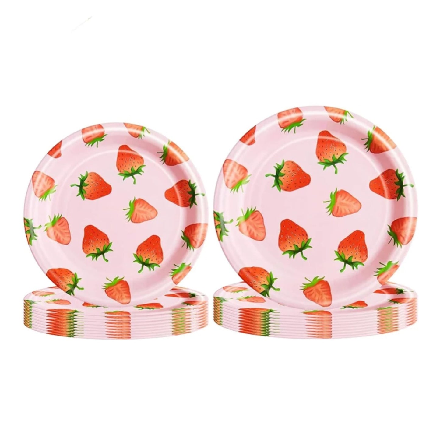 Paquete platos pequeños y grandes de fresas, 24 uds
