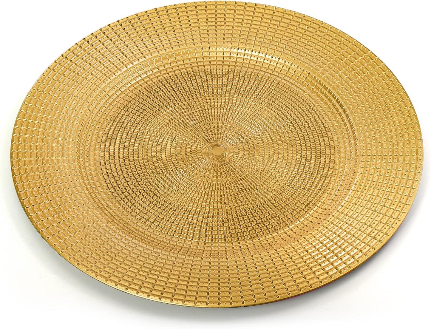 Hiceeden Paquete de 12 platos de carga dorados para platos llanos