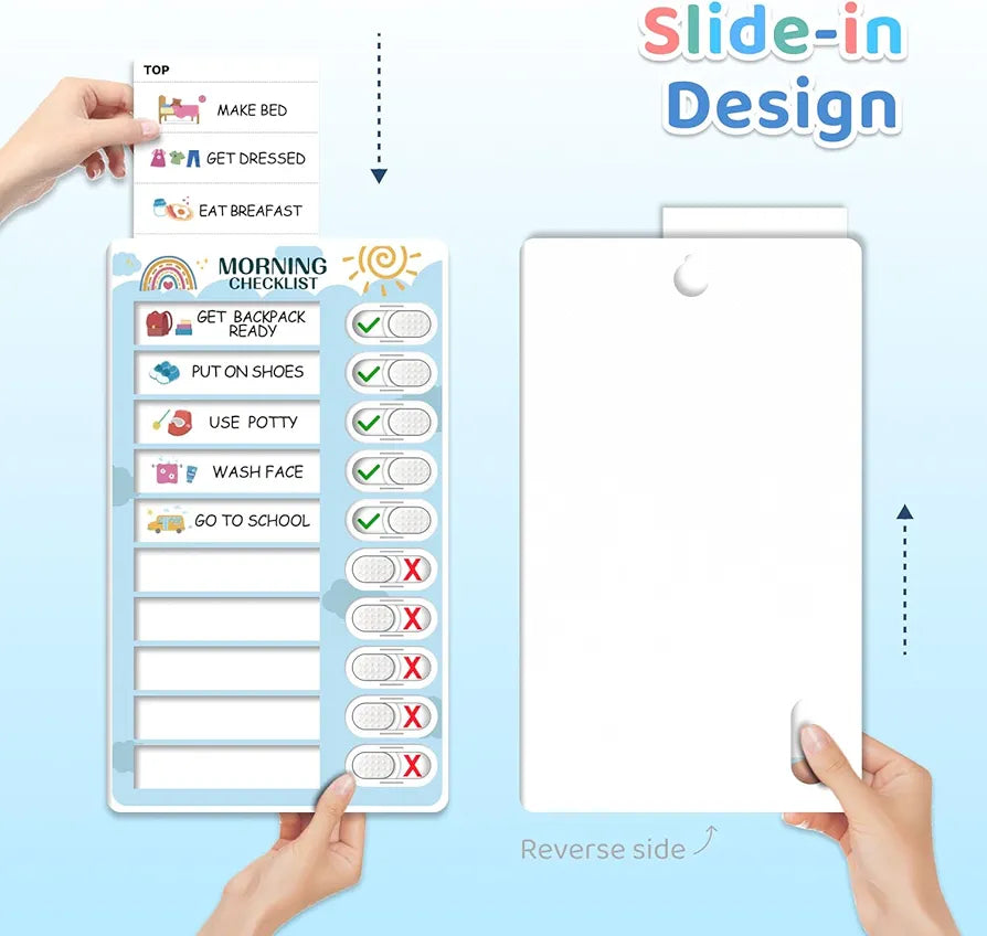 Tabla deslizante de quehaceres diarios y matutinos (no incluye plantillas de tareas)