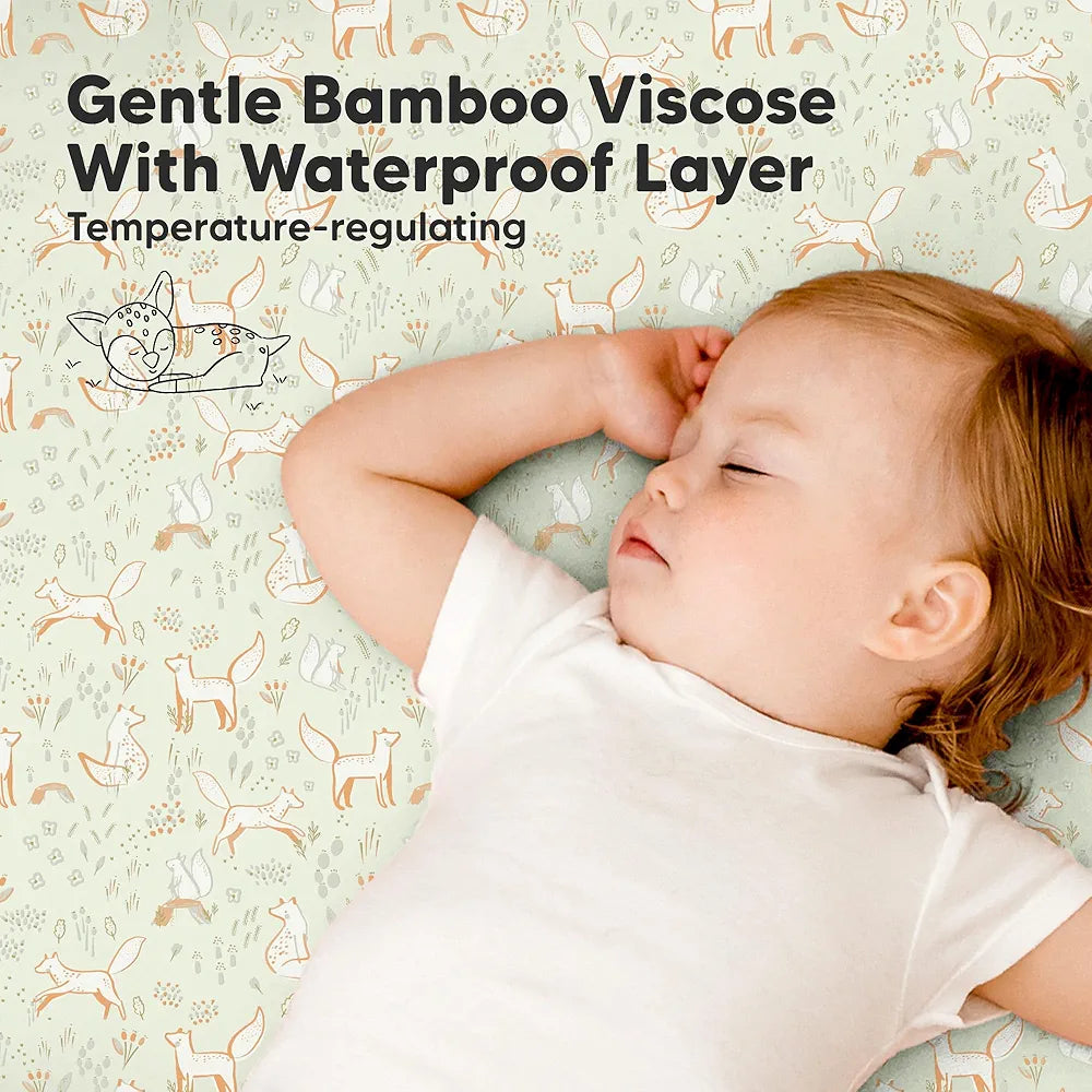 Keababies- Paquete de 2 sábanas impermeables para Pack and Play