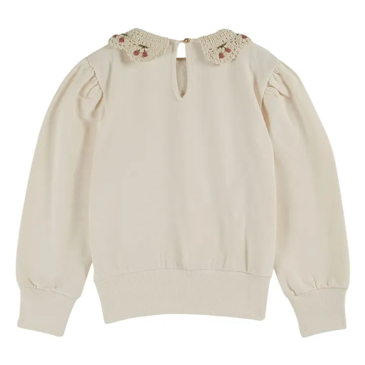 Emile et ida- Sweater con cuello a chochet, talla 2