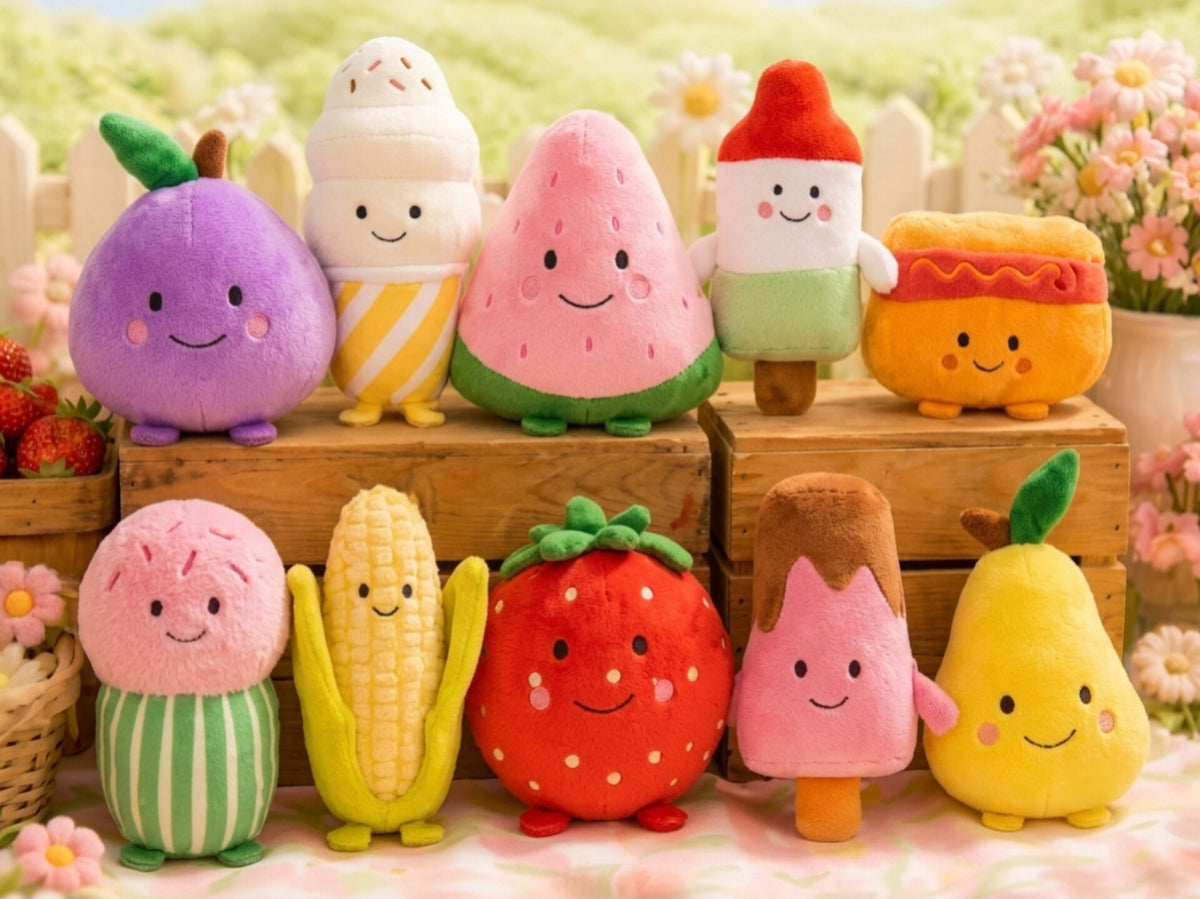 Manhattan Toy- 12 Peluches de comida de 5"