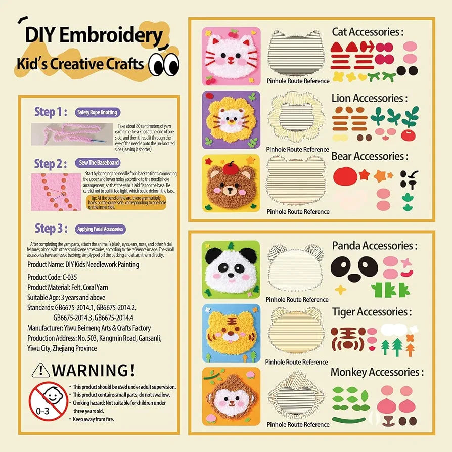 Kit de manualidades creativas de fieltro para niños (4 piezas)