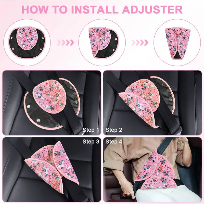 Almohadilla de ajuste para cinturón de seguridad, diseño zebras