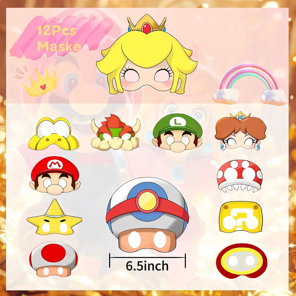 Suministros para fiesta de cumpleaños de Mario