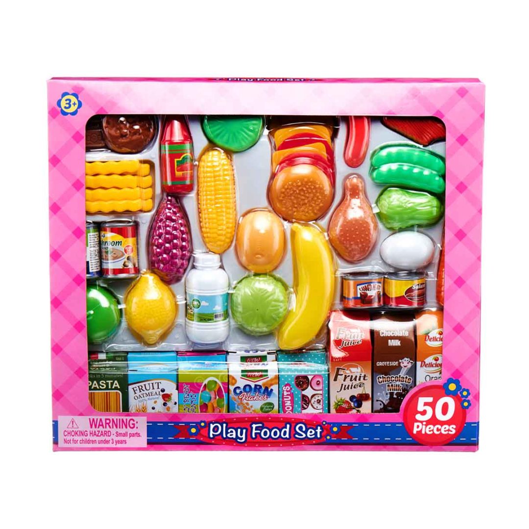 Pretend Food Play Set, juego de comida para cocinar de 50 Piezas