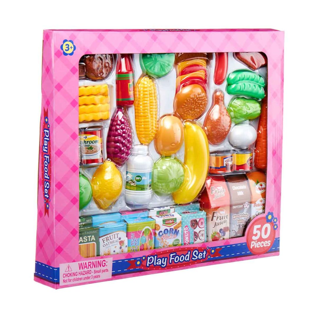 Pretend Food Play Set, juego de comida para cocinar de 50 Piezas