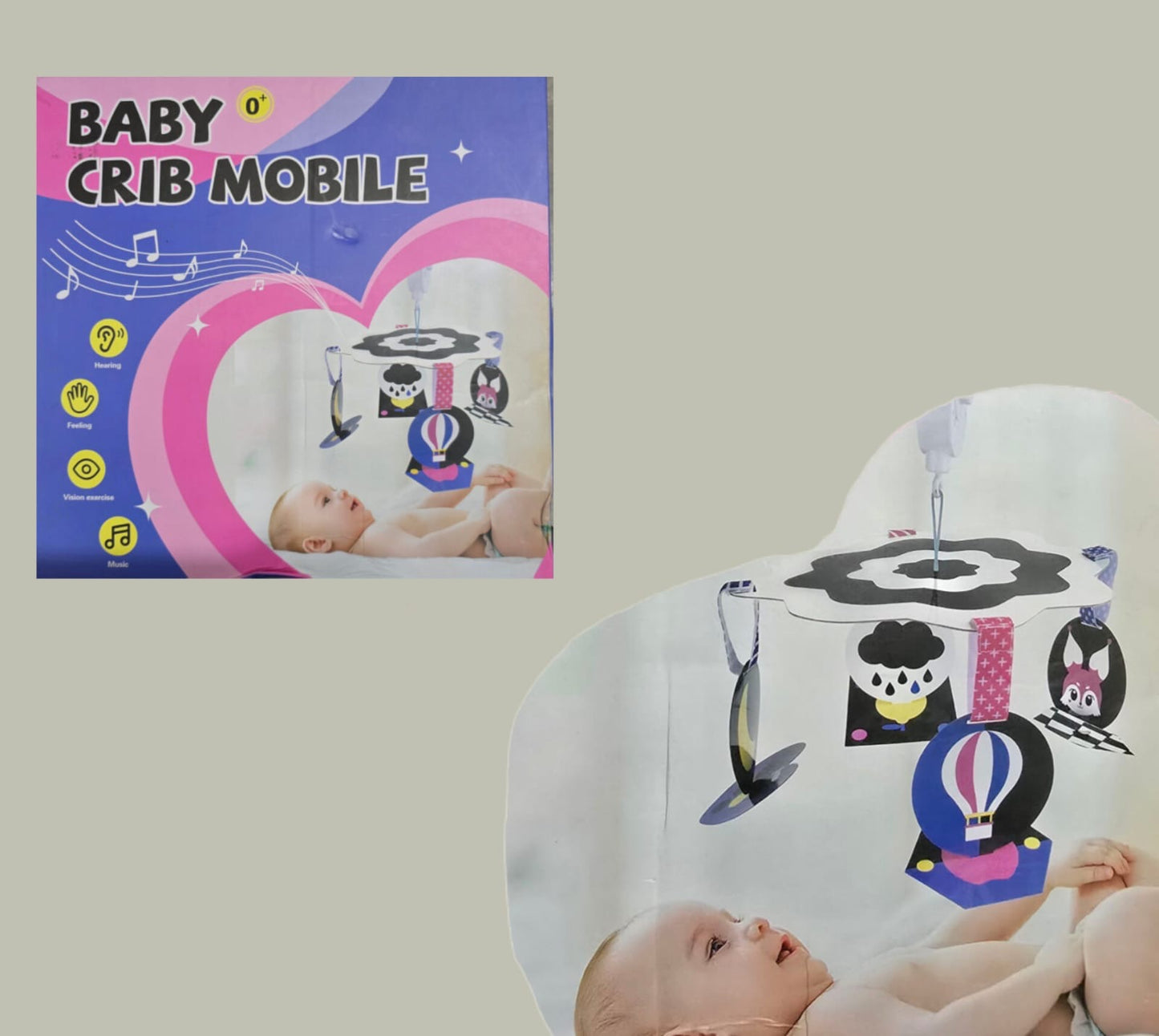 Móvil para bebé colores alto contraste