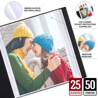 Lanpn Álbum de fotos de 8 x 10 pulgadas, 50 bolsillos, paquete de 2 unidades