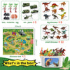 IGINOA juego de 40 piezas de dinosaurio de dinosaurio con tapete de juego