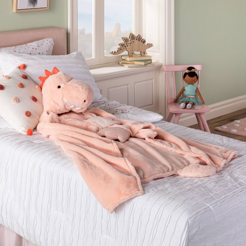 Manta con capucha para niños Dinosaurio rosa - Pillowfort™