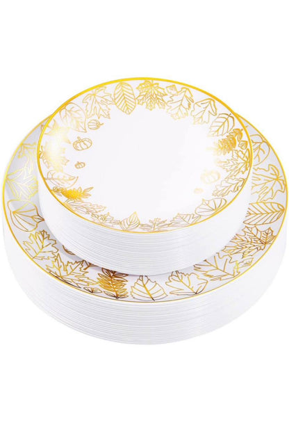 Set de platos plásticos para 30 personas, acción de gracias