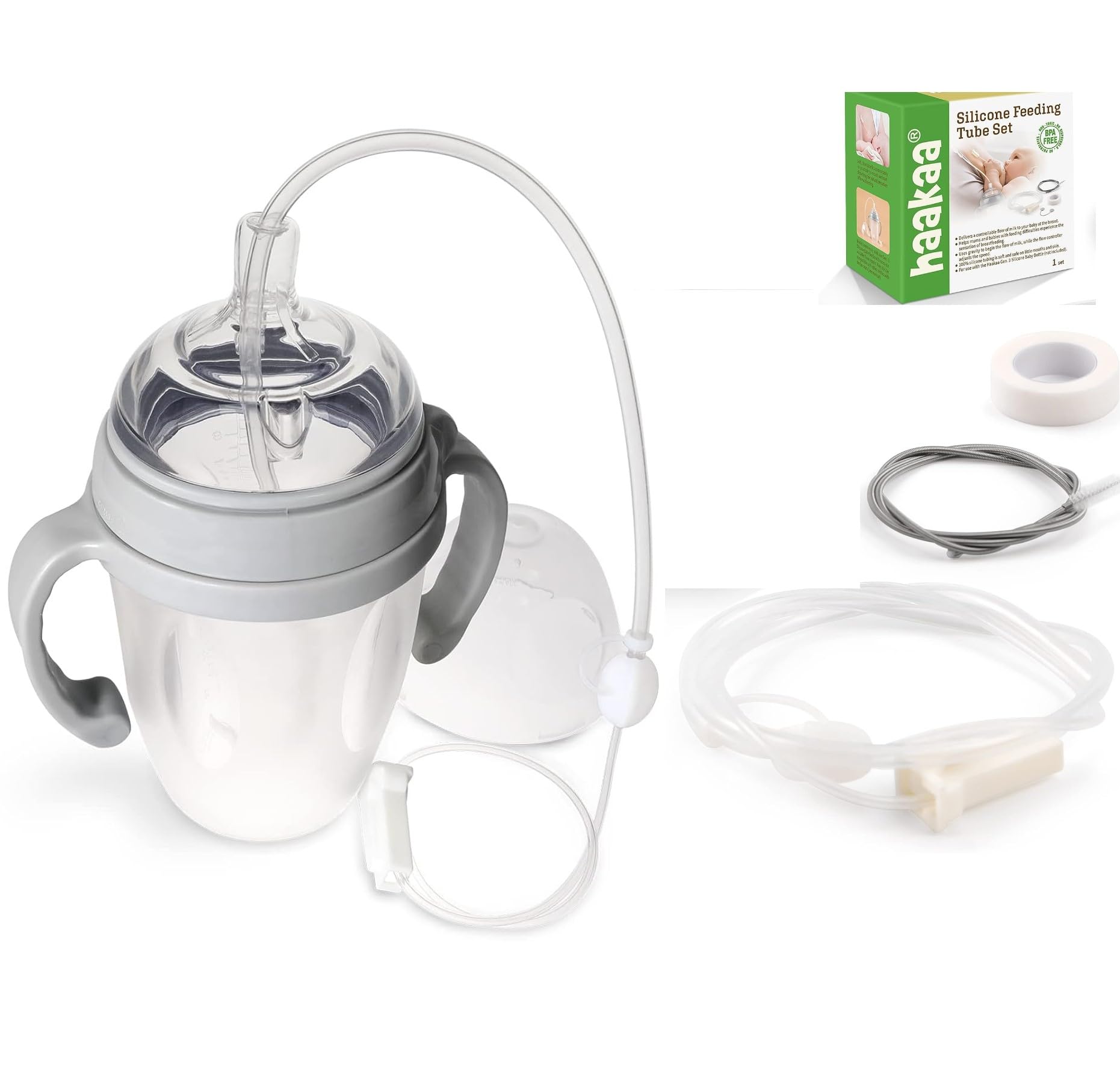 haakaa Gen.3 - Conjunto de biberón de nutrición para bebés con tubo de repuesto