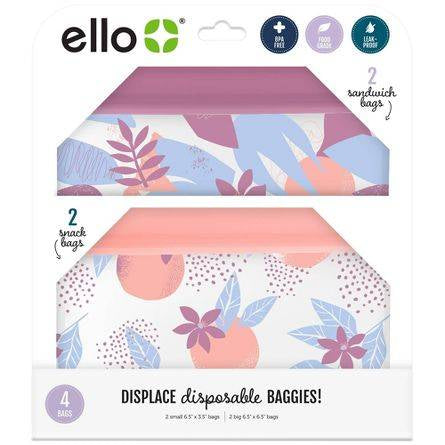 Ello 4pk Reusable Food Storage Bags