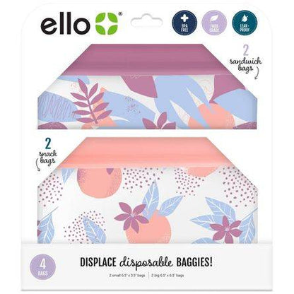 Ello 4pk Reusable Food Storage Bags