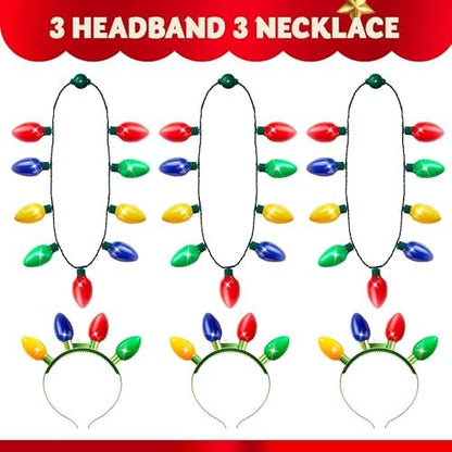 JOYIN: Set de 6 diademas y collares navideños con luces