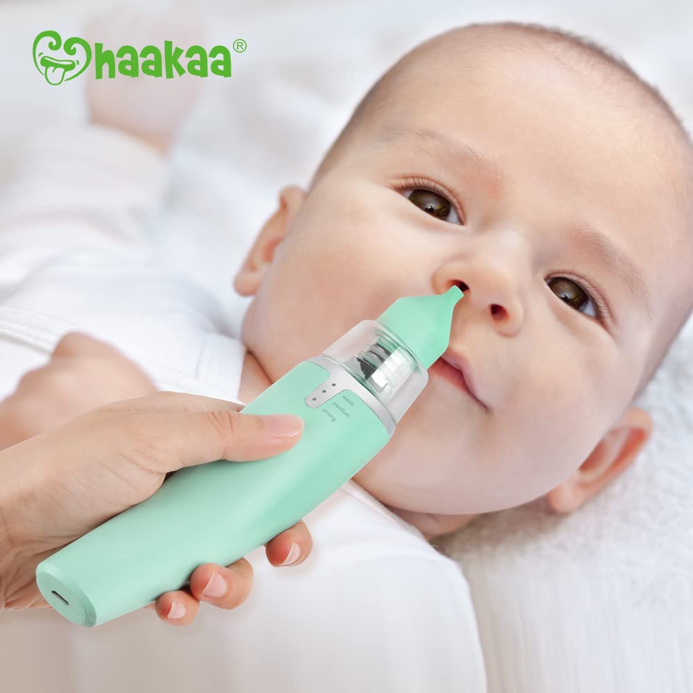 haakaa Aspirador nasal eléctrico para bebé, limpiador de nariz para bebé